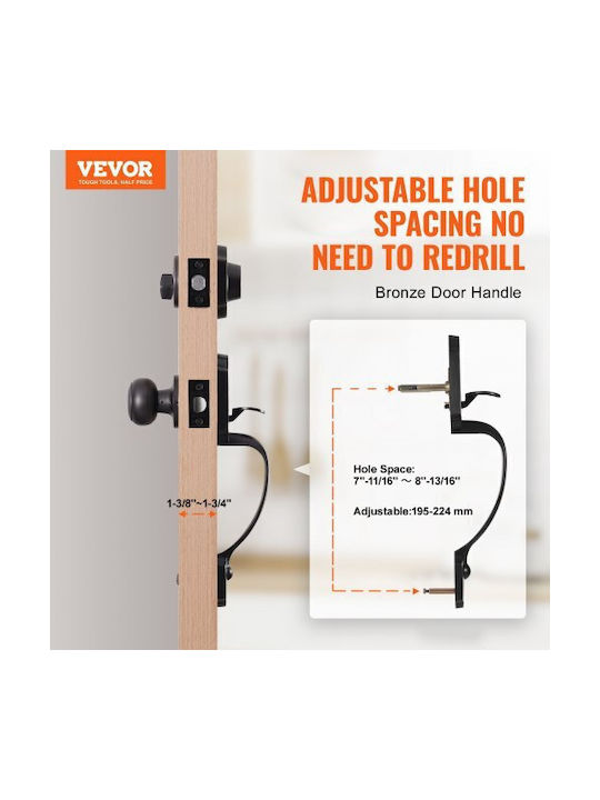 Vevor Antique Copper Handle & Lock Set Adjustable for Right & Left Doors Xnsbqtdshxls4k0bjv0