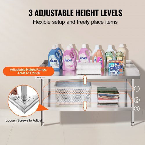 Professionelle Edelstahl-Werkbank 30"x48" Vevor Cfbxggztsbt3x3g63v0