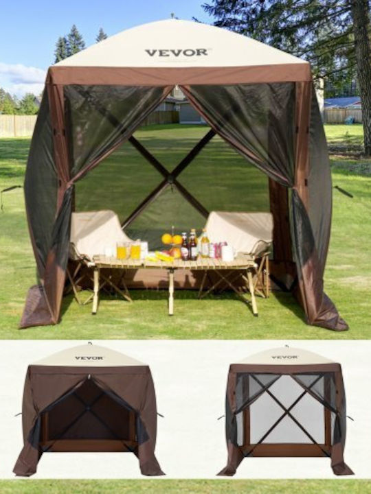 Vevor Faltbarer Pavillon Garten Braun 1.83x1.83m