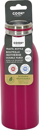 Bottle Thermos Stainless Steel 450ml Pink with Mouthpiece
