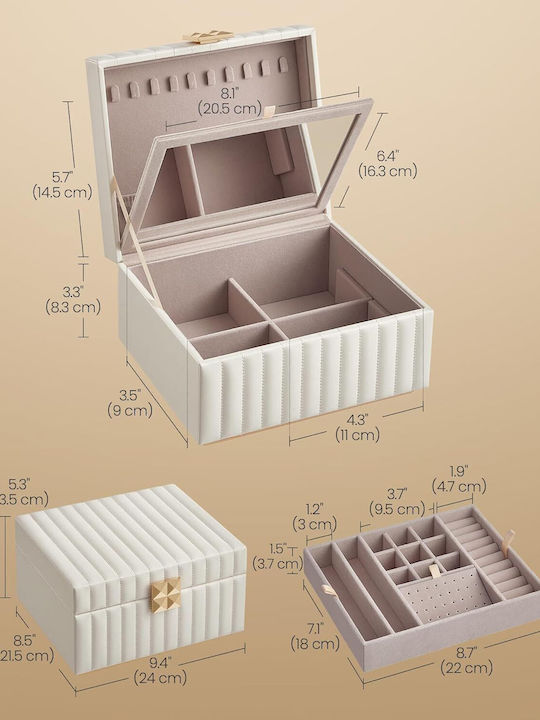Songmics Home Anah 2-Tier Jewelry Box with Mirror