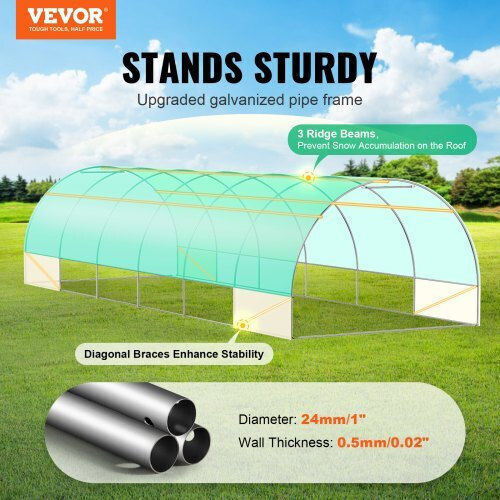 Vevor SDXWS30X10X7LDOYEV0 Gewächshaus Tunnel 8.9x2.95x1.98m