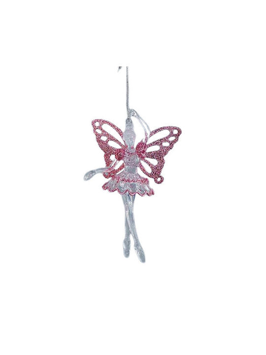 Hanging Fairy Acrylic Pink with Glitter 15.7x9.7cm