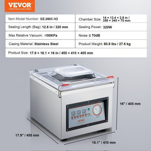 Vevor Συσκευή Vacuum με Μέγιστο Μήκος Σφραγίσματος 320.04mm