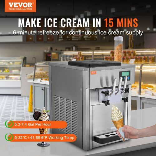 Vevor Mașină de înghețată comercială Înghețată 1.8kW 0.3cm. TMSRBQLJAJWSYC2RIV2