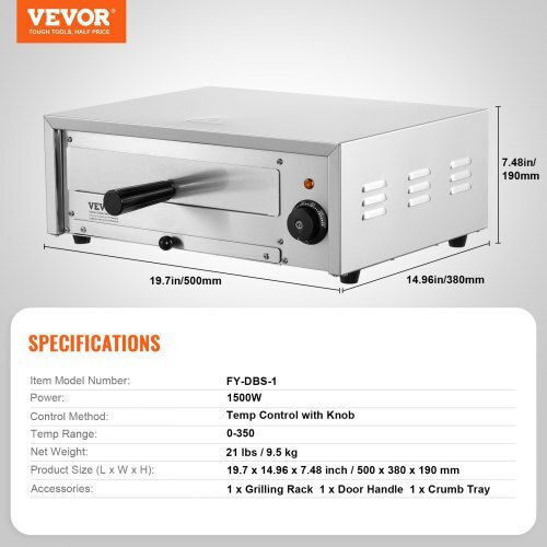 Vevor Електрически Печка за Пица 1.5кВт