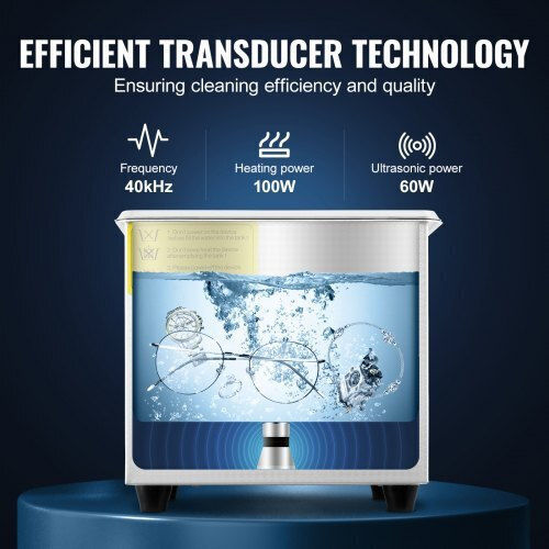 Vevor Ultrasonic Cleaner 1.3L Inox with Digital Timer