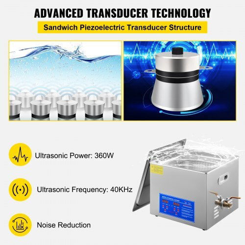 Vevor Ultrasonic Cleaner 15lt with Digital Timer