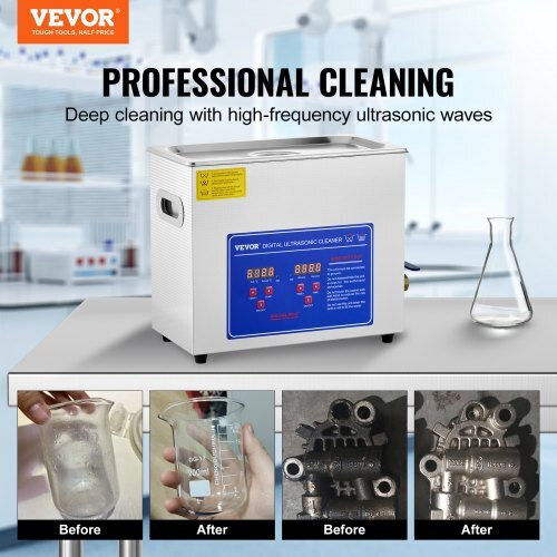 Vevor Ultrasonic Cleaner 6L Inox with Digital Timer
