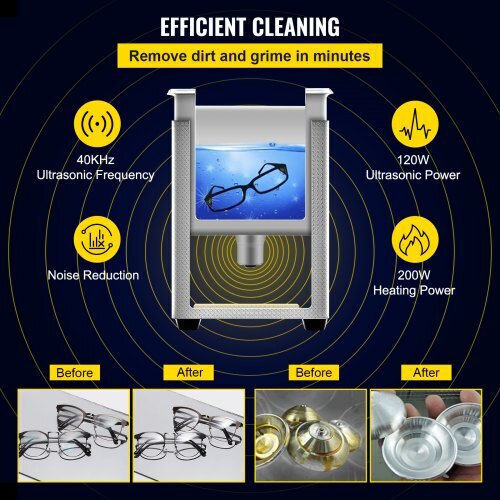 Vevor Ultrasonic Cleaner 3lt with Digital Timer