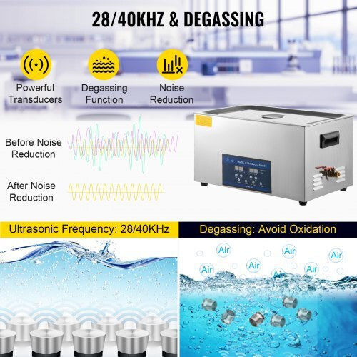 Vevor Curățător Ultrasonic 22lt Inox Cu Temporizator Digital