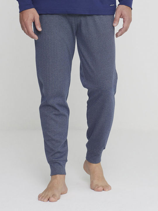 Noidinotte Men's Winter Pajamas Set Blue, Grey