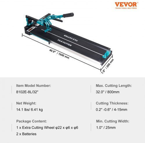 Vevor Κόφτης Πλακιδίων Χειροκίνητος 800mm