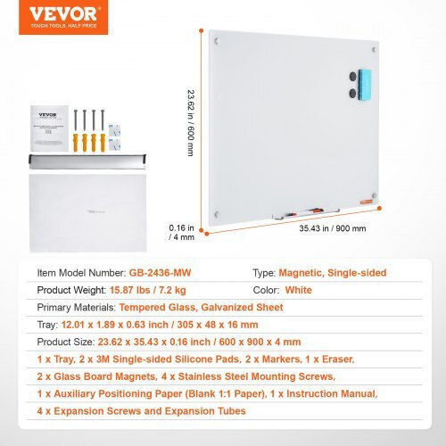 Vevor Μαγνητικός Πίνακας Μαρκαδόρου Κρεμαστός 91.44x60.96cm