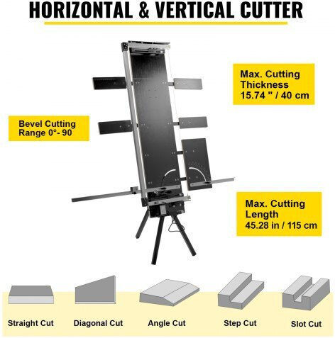 Mașină de tăiat spumă Vevor 42cm, tăietor cu fir fierbinte 127cm, bază placă laterală 0-90° Pmqg130cm+4++4ngwv2