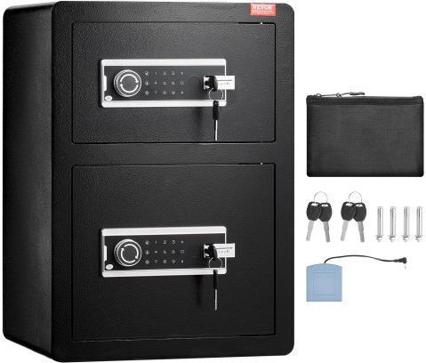 Vevor Seif cu Blocare Digitală și Cheie cu Dimensiunile L59xW42xH35cm cu Greutatea 23.4kg LMBXXLS3139CMP3A6V9