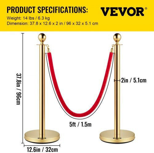 Vevor Safety Barrier Post Gold GLZJS1.5M2GHRS4JTV0