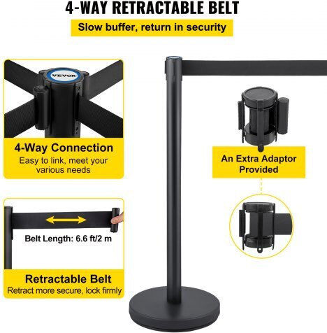 Vevor Safety Barrier Post Black GLZHSHDJTZGT6K2UKV0