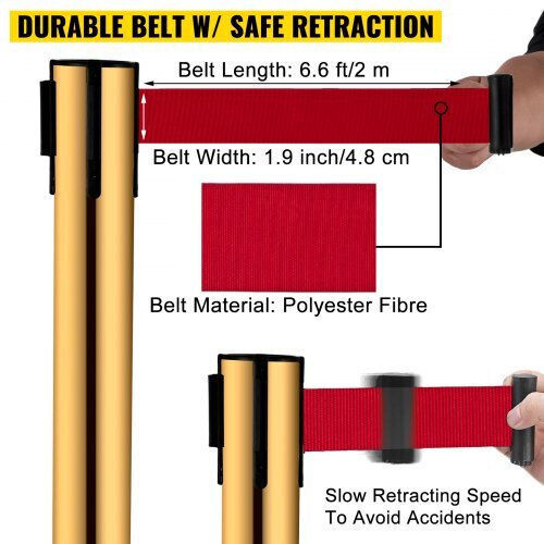 Vevor Safety Barrier Post Gold GLZ-CBTZ-JS-6JT01V0