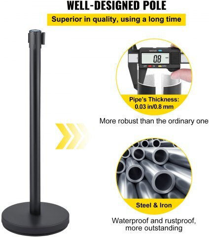 Vevor Safety Barrier Post Black GLZHSHDJTZGT6K2UKV0