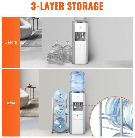 Vevor Water Shelf 3 Levels 3 Silver Bottles