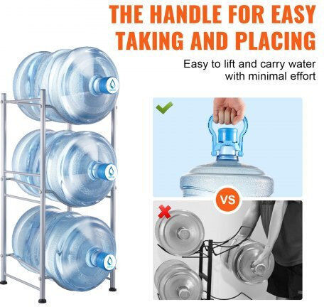 Vevor Water Shelf 3 Levels 3 Silver Bottles