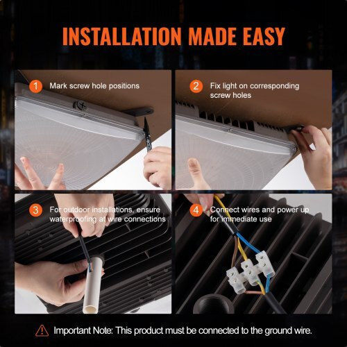 Vevor Lumină de exterior montată pe perete LED IP65 150W cu Alb Rece Lumină