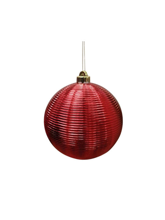 Striped Plastic Ball Ø15 Red Set of 2