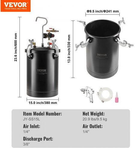 Vevor Air Spray Paint Gun Floating Tumbler 4mm