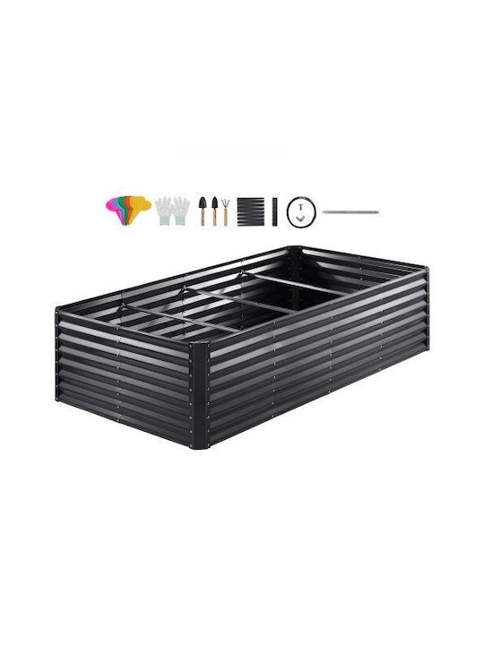 Vevor Γλάστρα Μεταλλική Σκούρο Γκρι 240x120x60εκ.
