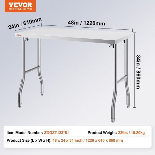 Vevor The translation of the Liquid template into German while preserving the initial syntax and HTML tags is as follows: Edelstahl-Werkbank B121.92xT60.96xH48cm