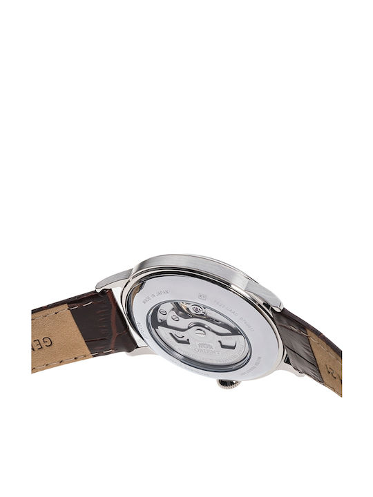 Orient Bambino Ανδρικό Ρολόι 40.5mm με Καφέ Δερμάτινο Λουράκι