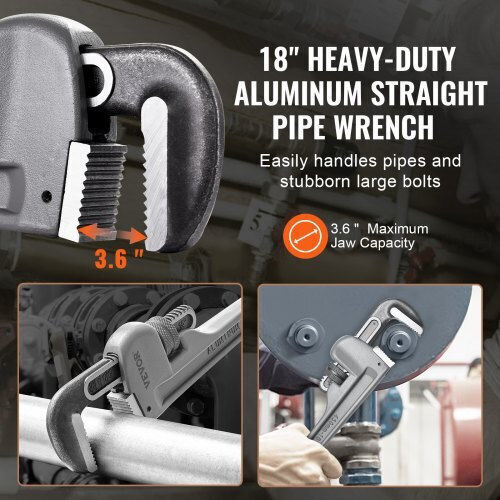 Vevor French Wrench with Adjustable Opening 18mm and Anti-Slip Handle 457.2mm