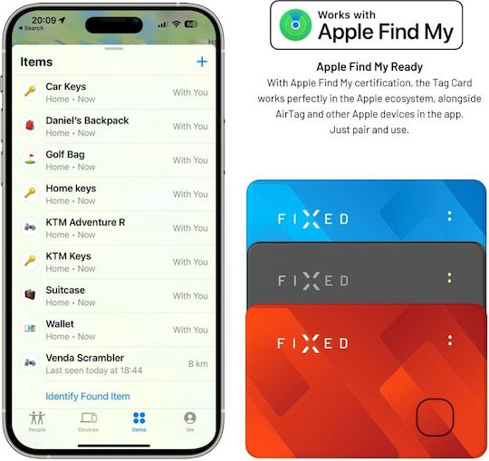 Fixed Card With Find My Support Apple Find My Red Rechargable