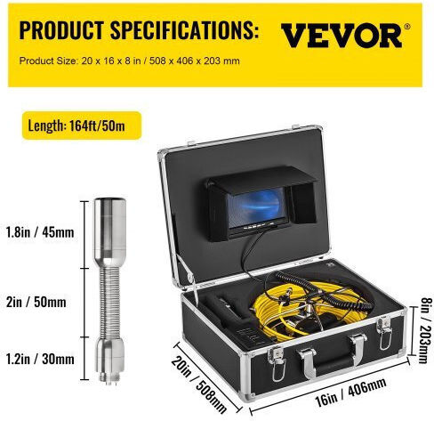 Vevor Ендоскопска камера с кабел 50м
