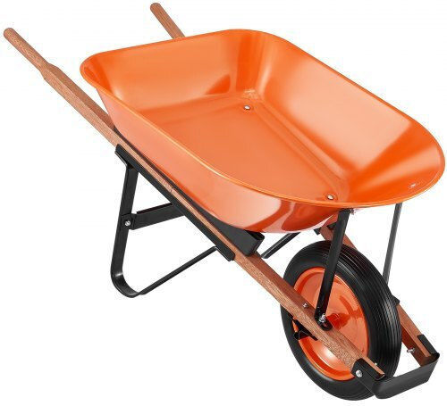 Dump Cart Garden Cart Metallic Single-wheel with Maximum Load Weight 149kg