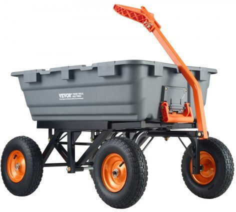 Dump Cart Garden Cart Plastic Four-wheel with Maximum Load Weight 680kg