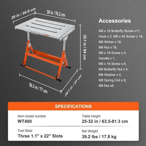 Vevor KZDHZ400LB302X80EV0 Suport pentru scule electrice pentru sudură electrică