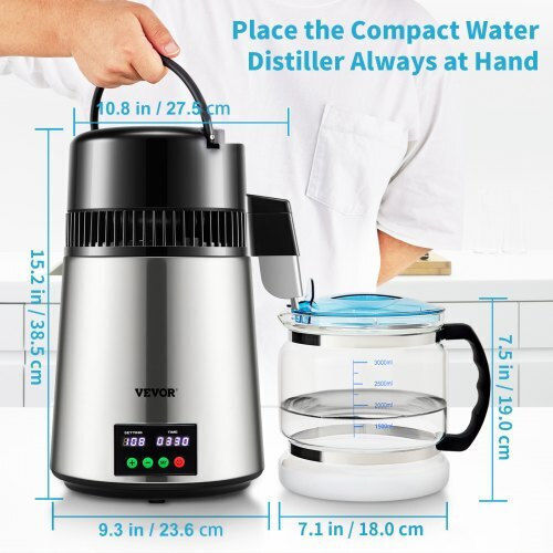 Vevor Water Distiller 4L Time & Temperature Display Silver D1lh1lh4l220v4mqsv2