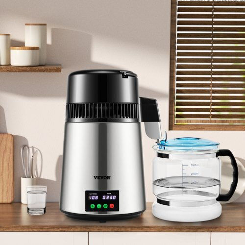 Vevor Water Distiller 4L Time & Temperature Display Silver D1lh1lh4l220v4mqsv2