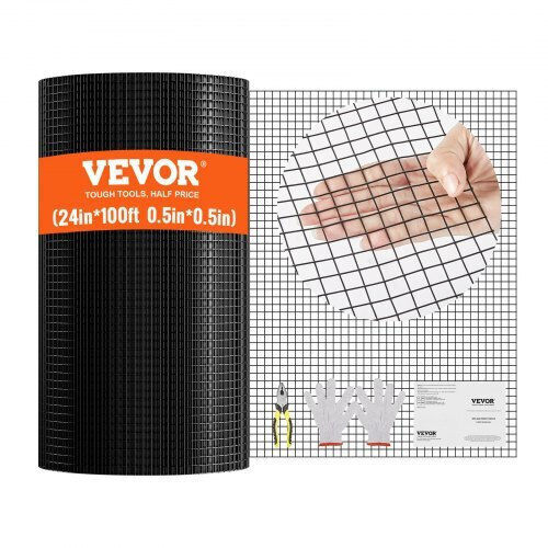 Vevor Σύρμα για Περίφραξη Κήπου από PVC Μαύρο