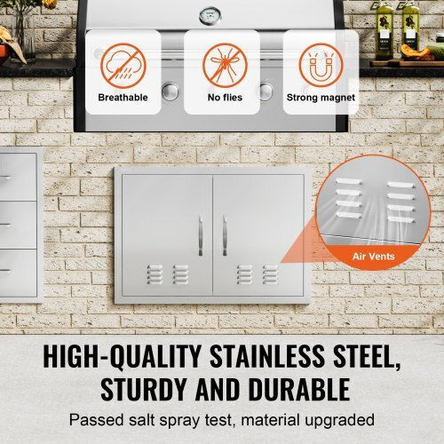 Πόρτα Bbq Vevor 762x533mm Ανοξείδωτη Διπλή Χερούλια & Αεραγωγούς Smmbscjmys30npmwov0