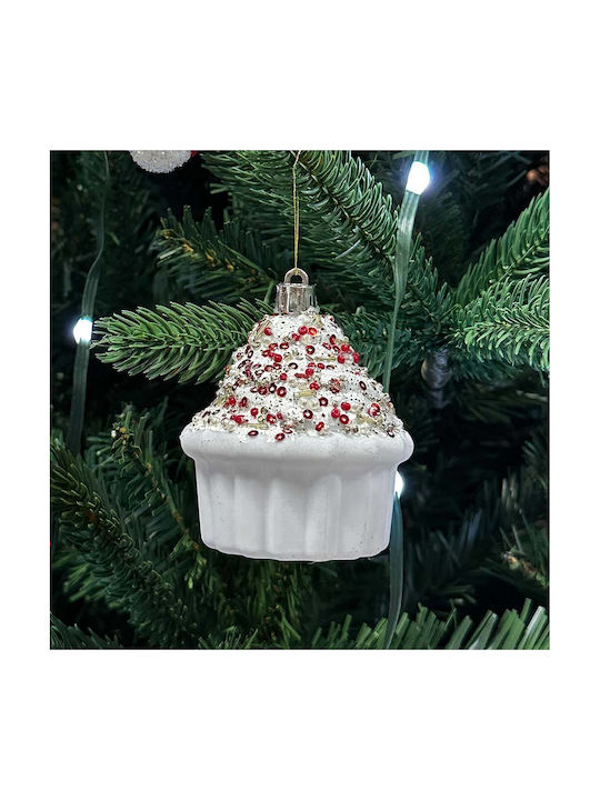 Σετ Κρεμαστά Στολίδια Cupcakes Κόκκινα 6cm 6τμχ