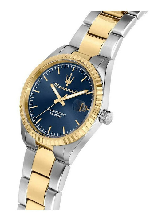 Maserati Competizione Men's Watch 43mm Battery with Silver Metal Bracelet