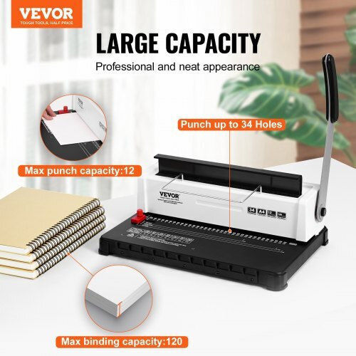 Vevor Bookbinder Machine for Spirals for Maximum 120 Sheets ZDJ20TQSSD32IJ2STV0