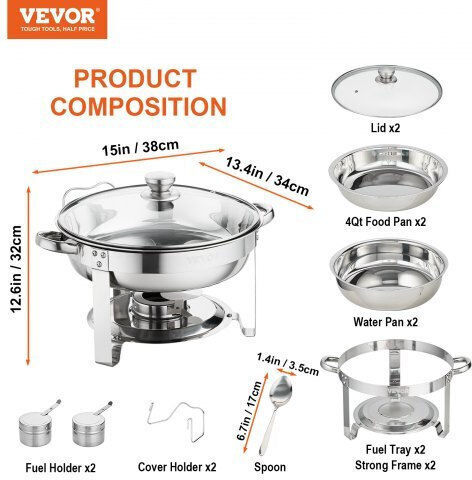 Vevor Aluminum Container Round (2pcs)
