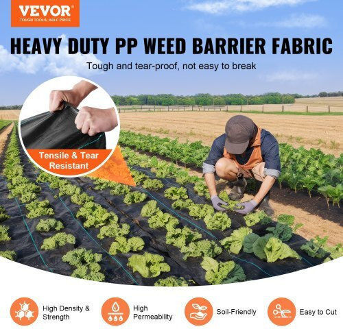 Vevor JBXBZ3300FT3AOCDOV0 Anti-Frost Ground Cover Hood 108g/m² Black