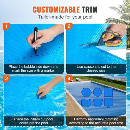 Vevor Solar Protective Pool Cover Parallelogram Blue 853.44x426.72cm