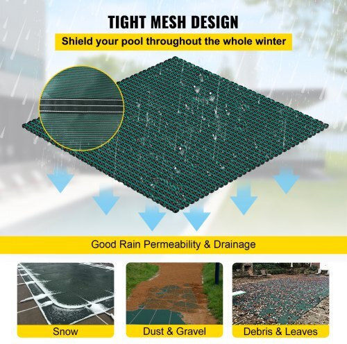 Prelată de siguranță pentru piscină Vevor 18x38ft 16x36ft Piscină Yycm16x36ftycg001v0
