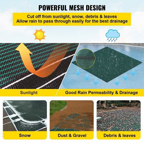Vevor Pool Safety Cover 16x32ft Rectangular Pools Green Yycm16x32jzytycg1v0